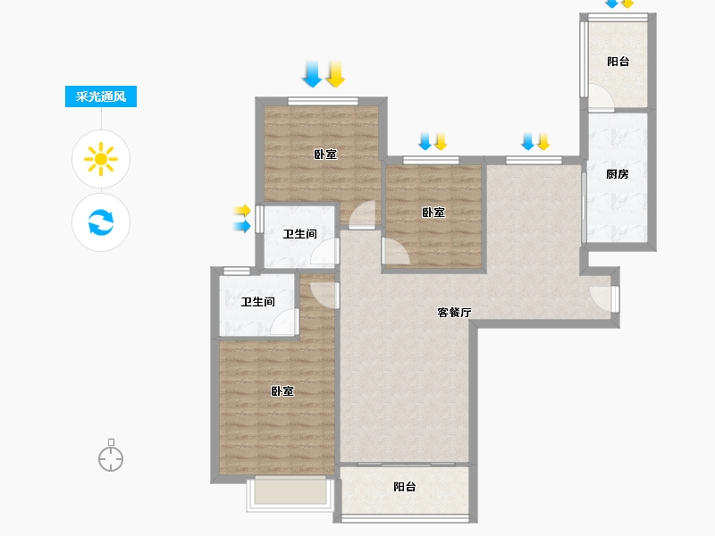 甘肃省-兰州市-恒大绿洲-101.01-户型库-采光通风