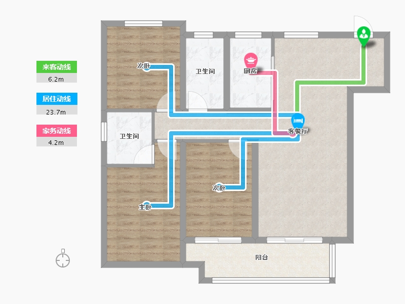 河北省-沧州市-荣盛名邸-94.27-户型库-动静线