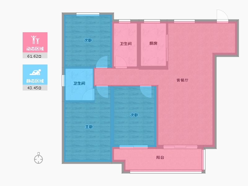 河北省-沧州市-荣盛名邸-94.27-户型库-动静分区