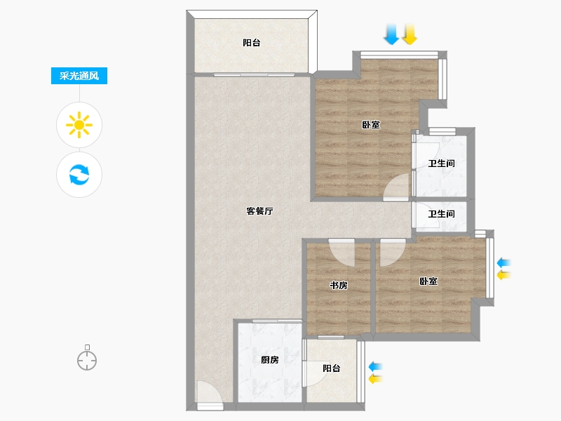 广东省-中山市-汇星豪庭-78.00-户型库-采光通风