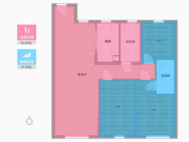 辽宁省-沈阳市-汇置尚都-79.56-户型库-动静分区