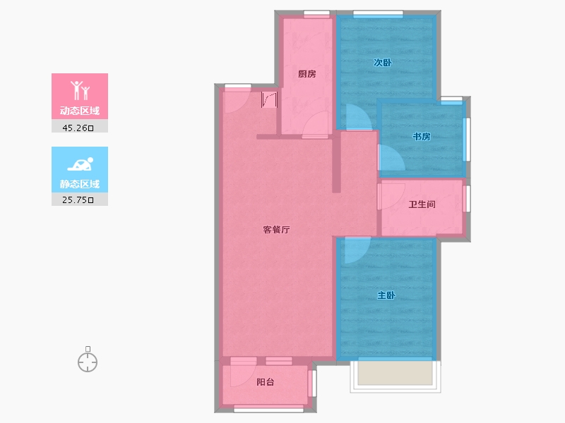 河北省-廊坊市-剑桥郡11期-62.55-户型库-动静分区