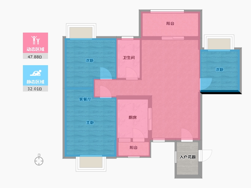 广西壮族自治区-南宁市-银泉一品天誉-74.93-户型库-动静分区