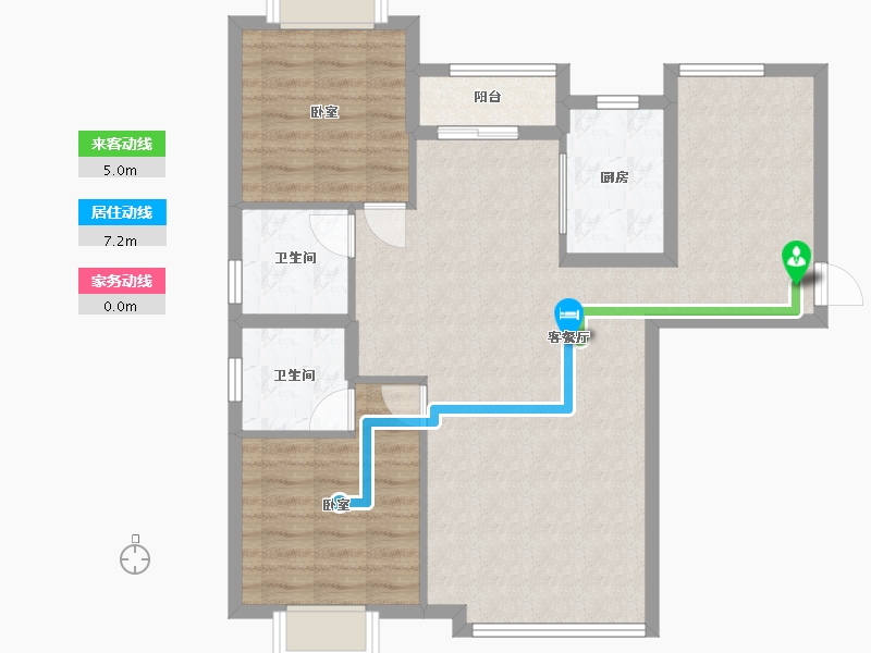 湖南省-长沙市-汉唐世家-86.47-户型库-动静线