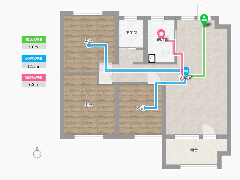 河北省-沧州市-花语馨苑-69.04-户型库-动静线