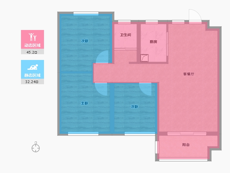 河北省-沧州市-花语馨苑-68.85-户型库-动静分区