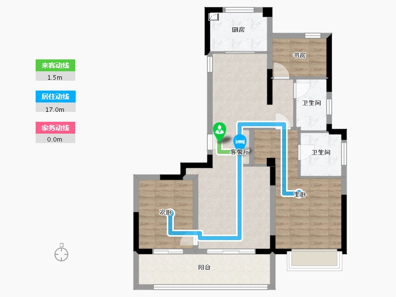 浙江省-宁波市-金地华章-90.23-户型库-动静线