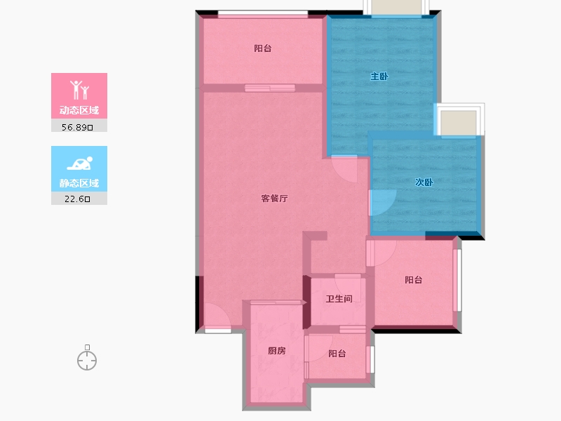 重庆-重庆市-国奥村-70.07-户型库-动静分区