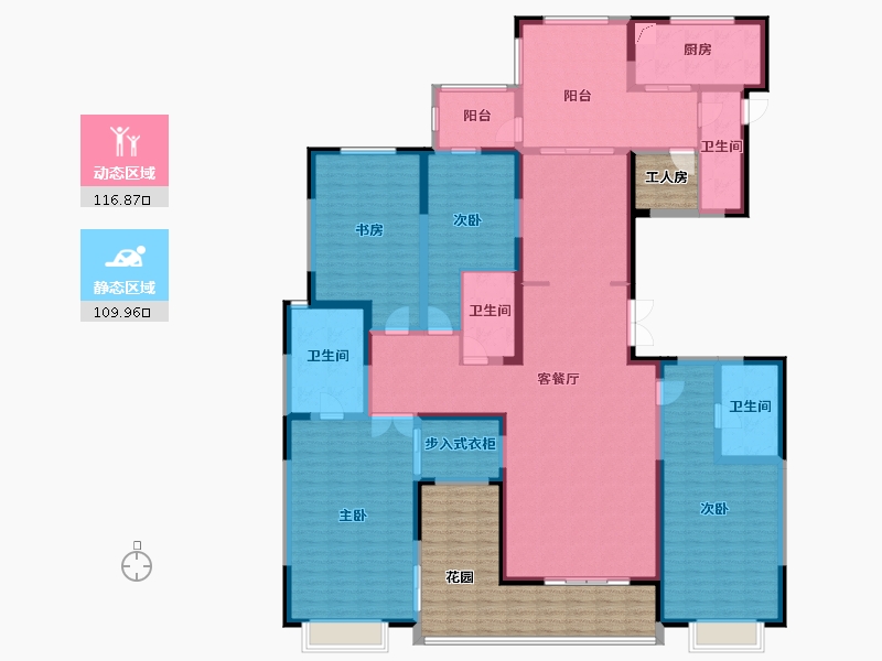 陕西省-西安市-自在山-229.83-户型库-动静分区