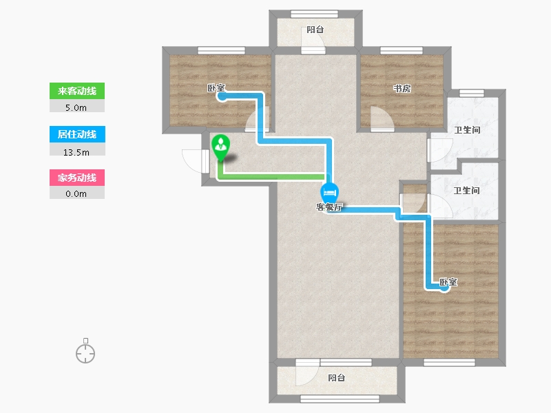 辽宁省-阜新市-阳光水岸-86.06-户型库-动静线