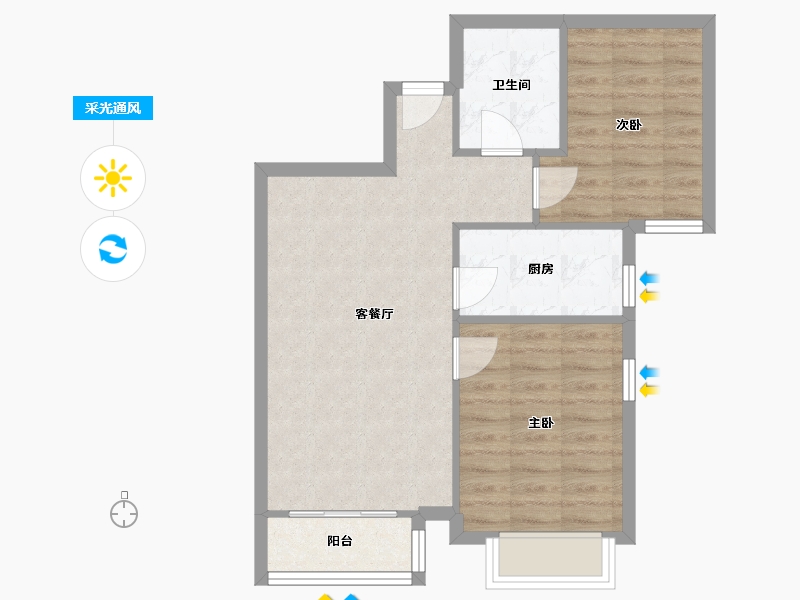 贵州省-贵阳市-花果园-61.51-户型库-采光通风