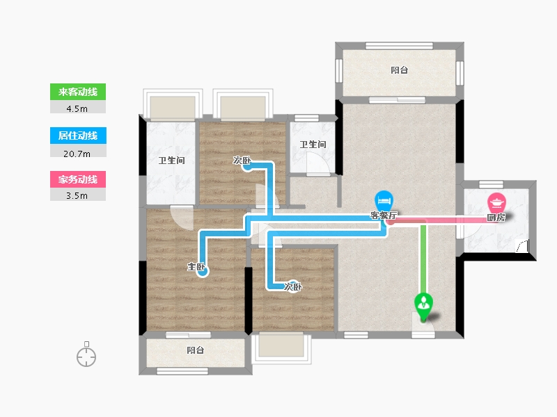 广西壮族自治区-南宁市-龙湖名城-85.34-户型库-动静线