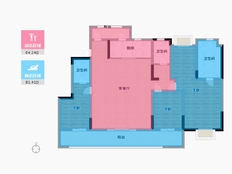 江苏省-无锡市-旭辉公元-130.00-户型库-动静分区