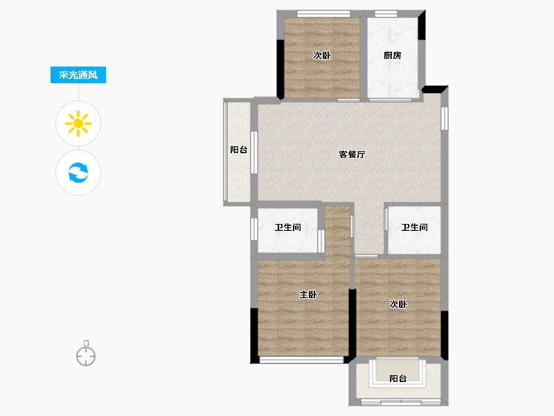 浙江省-湖州市-英伦都市-73.86-户型库-采光通风