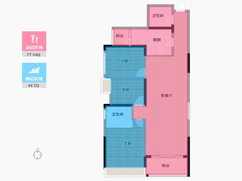 湖南省-长沙市-阳光100后海-110.01-户型库-动静分区