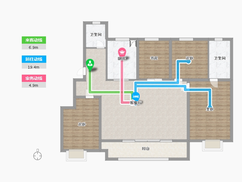 山东省-济南市-雪山万科城-143.00-户型库-动静线