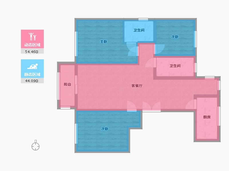 河北省-保定市-永宁华庭-86.86-户型库-动静分区