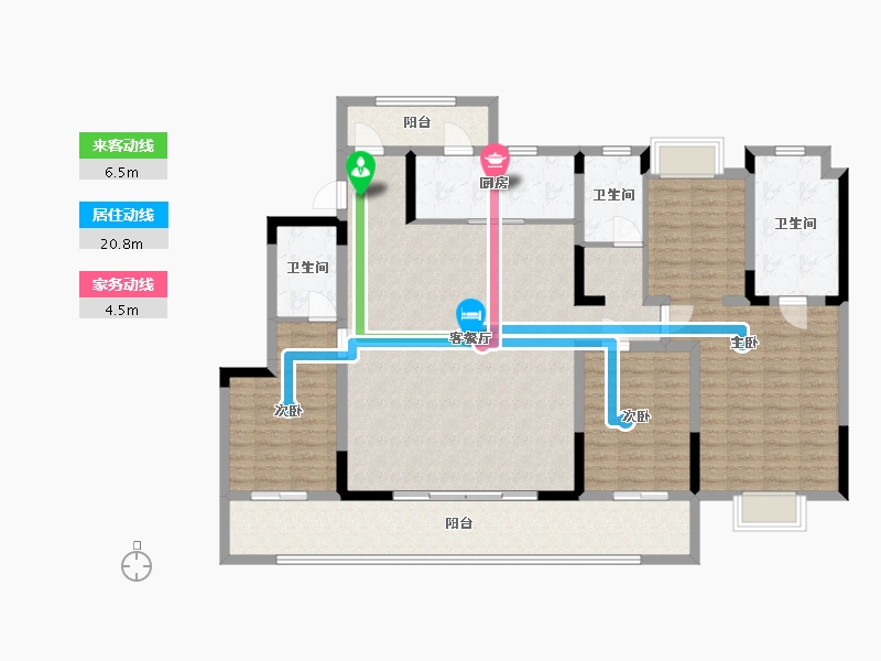 江苏省-无锡市-旭辉公元-150.00-户型库-动静线