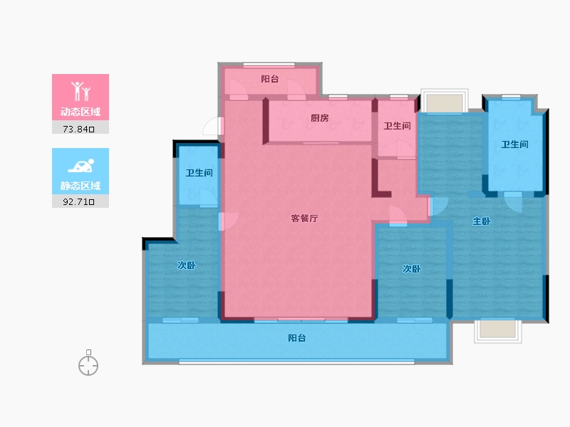 江苏省-无锡市-旭辉公元-150.00-户型库-动静分区