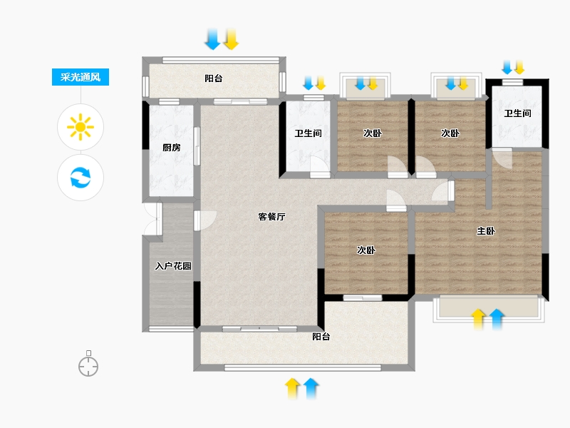 云南省-红河哈尼族彝族自治州-凤凰湾-135.81-户型库-采光通风