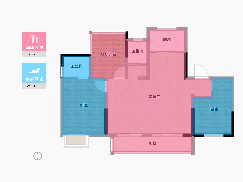 安徽省-合肥市-高速中央公园-84.95-户型库-动静分区