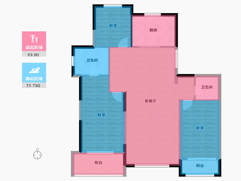 青海省-西宁市-萨尔斯堡-114.77-户型库-动静分区