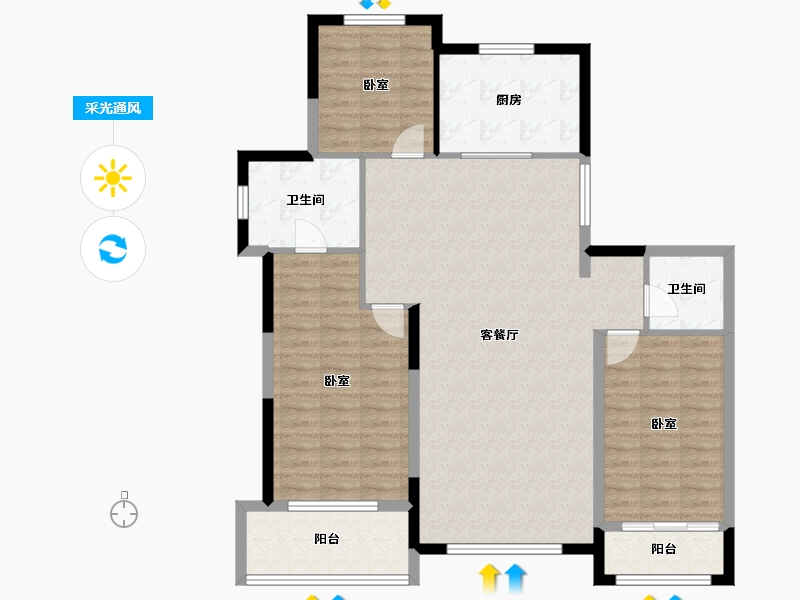 青海省-西宁市-萨尔斯堡-114.77-户型库-采光通风