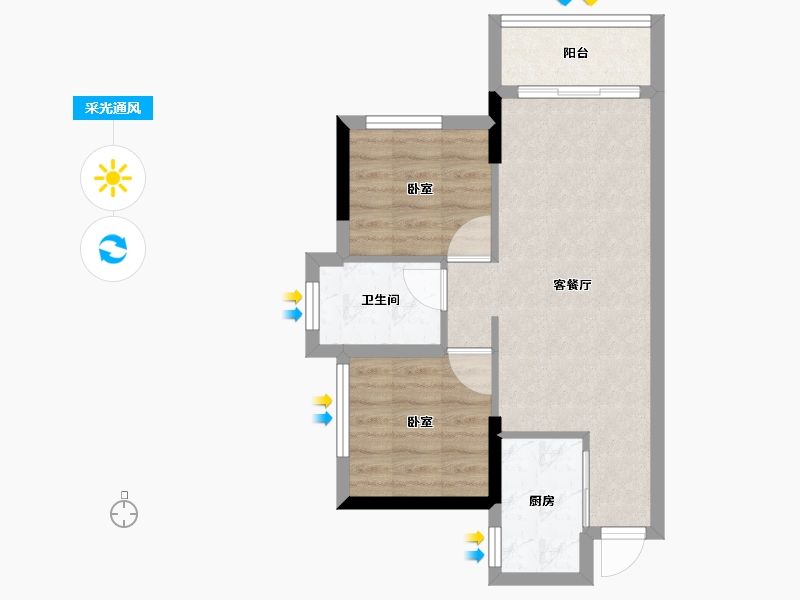 广东省-佛山市-金辉-51.36-户型库-采光通风