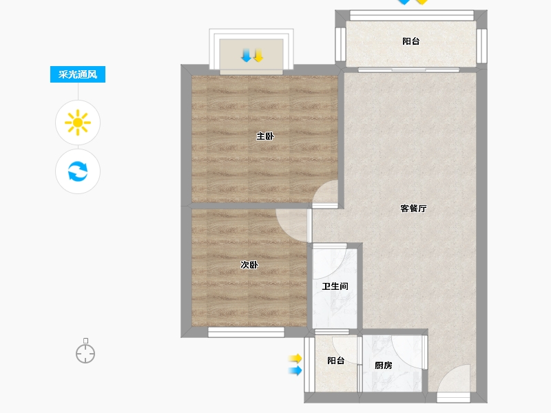 四川省-成都市-海桐-46.80-户型库-采光通风