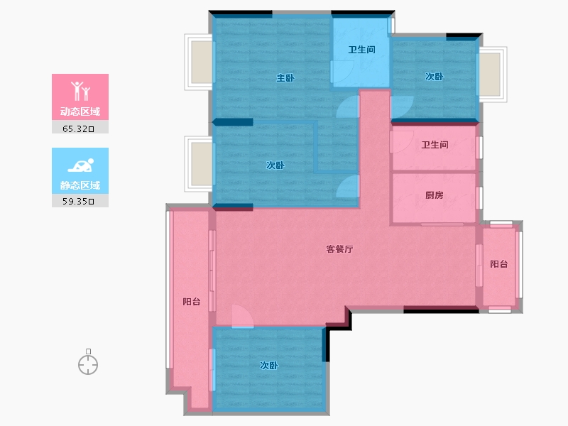 湖北省-咸宁市-迎宾新城-112.89-户型库-动静分区