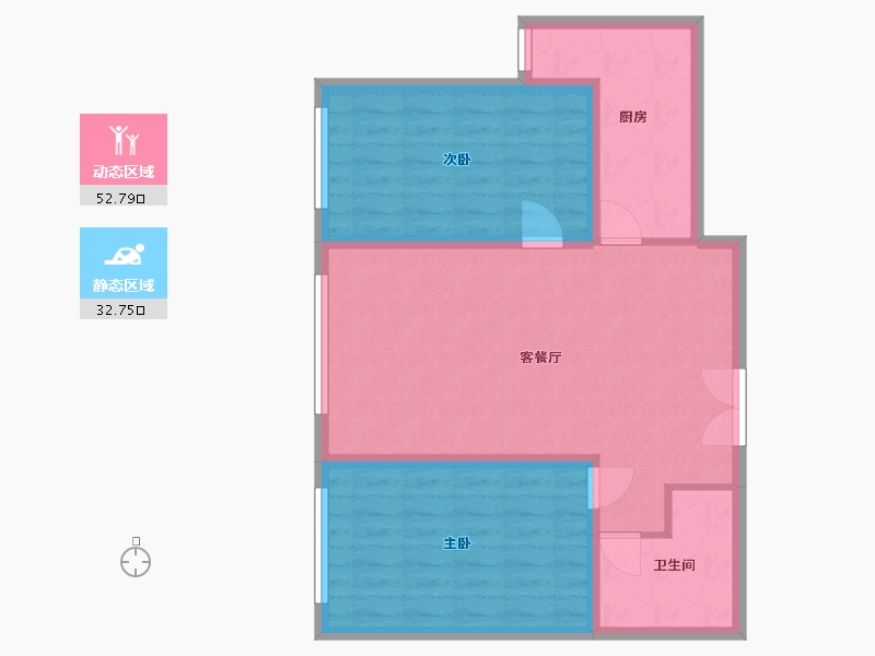 内蒙古自治区-鄂尔多斯市-阳光佳苑-77.01-户型库-动静分区