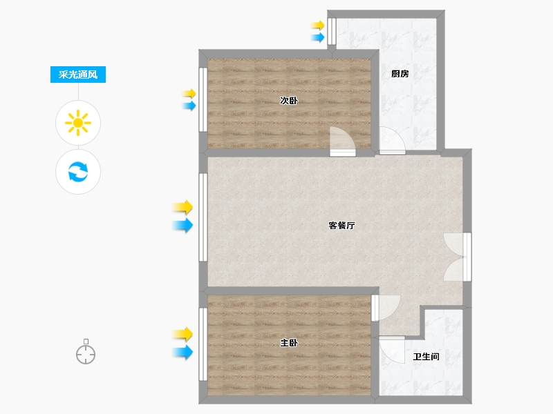 内蒙古自治区-鄂尔多斯市-阳光佳苑-77.01-户型库-采光通风