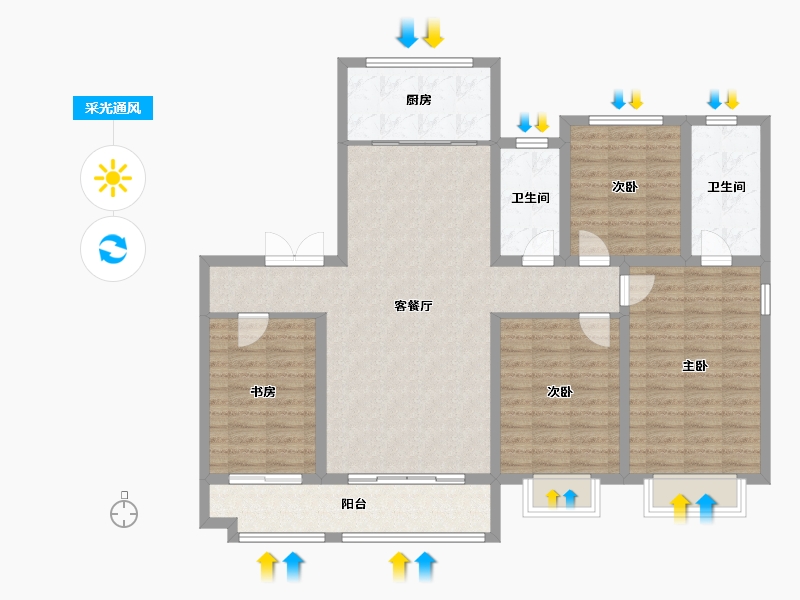 山东省-济南市-金汇・瀚玉城-121.38-户型库-采光通风