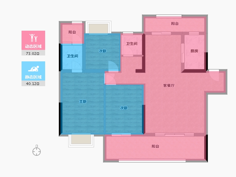 湖北省-荆州市-金投新一品-100.95-户型库-动静分区