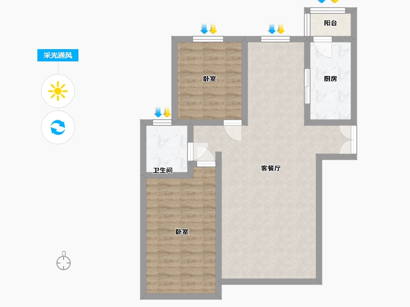 河北省-秦皇岛市-金梦海湾1号-74.61-户型库-采光通风