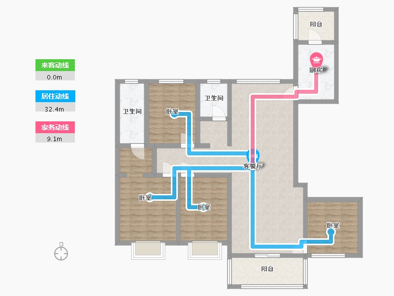 山西省-临汾市-梧桐里-119.35-户型库-动静线