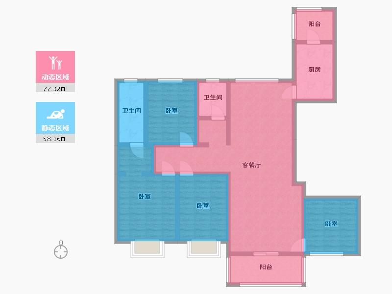 山西省-临汾市-梧桐里-119.35-户型库-动静分区