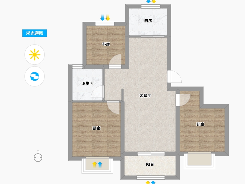 山东省-济南市-中建锦绣首府-62.85-户型库-采光通风