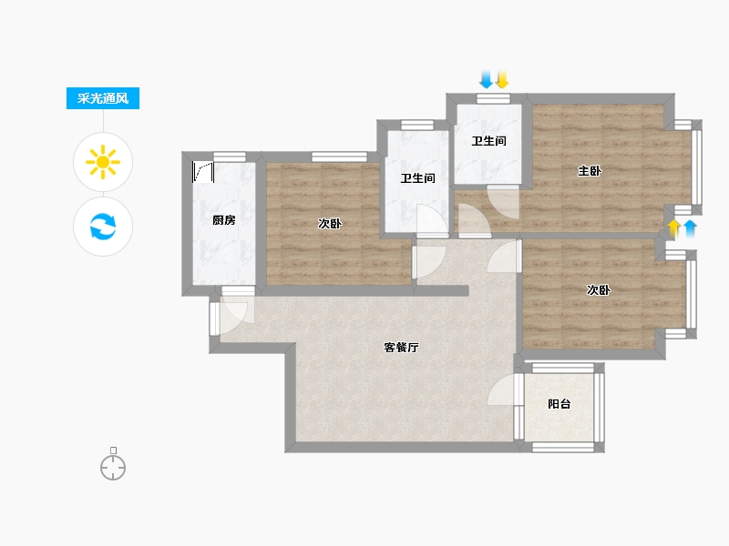 广西壮族自治区-南宁市-建工城-70.32-户型库-采光通风