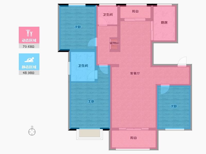 陕西省-延安市-嘉丰国际城四期-106.33-户型库-动静分区