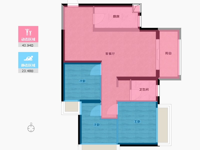 广东省-深圳市-特发天鹅湖畔花园-59.20-户型库-动静分区