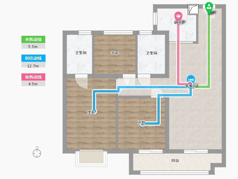 湖北省-鄂州市-金地中梁棠境-77.52-户型库-动静线