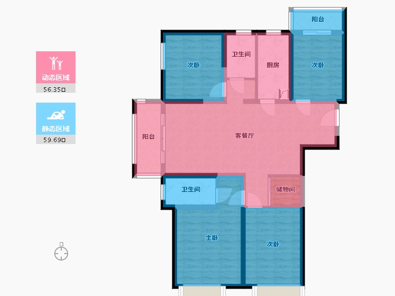 河南省-郑州市-和昌瑞景园-102.80-户型库-动静分区