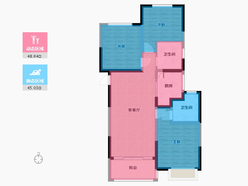 江苏省-泰州市-美好易居城-83.04-户型库-动静分区