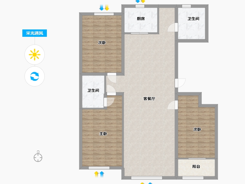 山东省-潍坊市-霍氏卡诺岛・北岛-123.00-户型库-采光通风