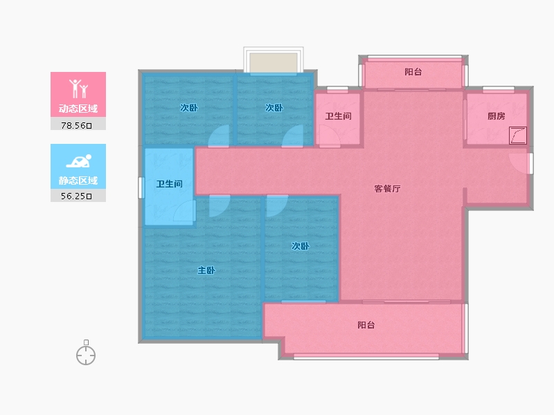 广东省-中山市-敏捷紫岭国际-123.93-户型库-动静分区