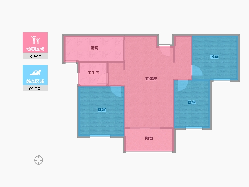 江苏省-南京市-新桥家园-77.29-户型库-动静分区