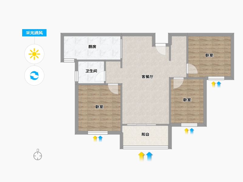 江苏省-南京市-新桥家园-77.29-户型库-采光通风