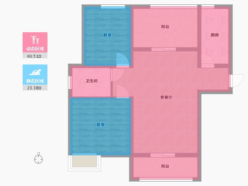 湖北省-武汉市-东合官湖郡-74.49-户型库-动静分区