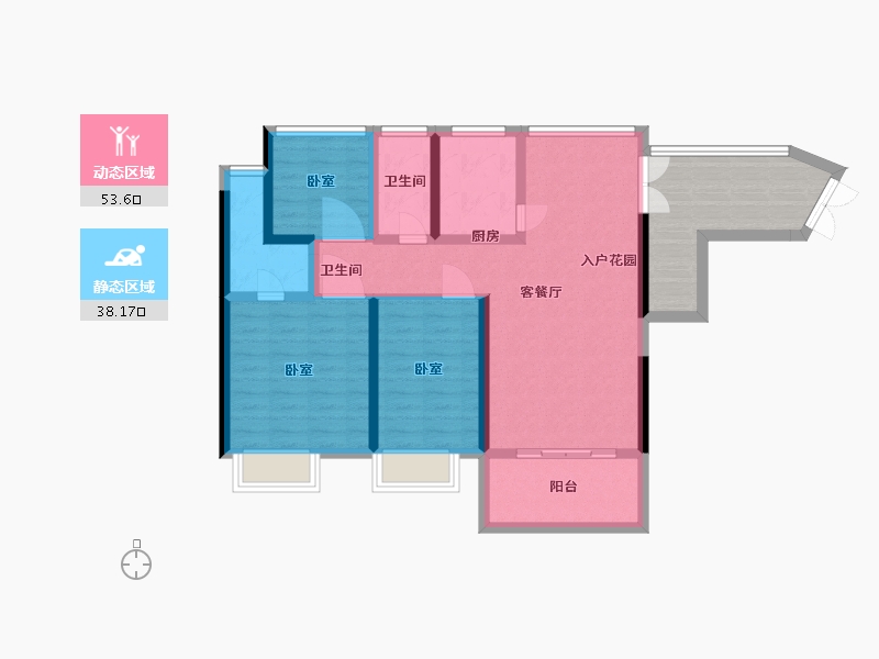 广东省-广州市-中惠壁珑湾-92.00-户型库-动静分区